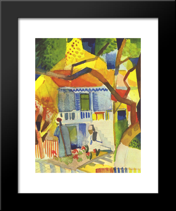 Inner Courtyard Of House In St. Germain 20x24 Black Modern Wood Framed Art Print Poster by Macke, August