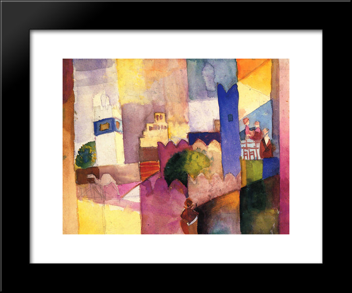 Kairouan (Iii) 20x24 Black Modern Wood Framed Art Print Poster by Macke, August