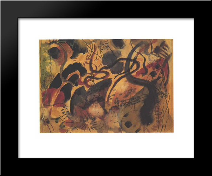 Satire To The Blue Rider 20x24 Black Modern Wood Framed Art Print Poster by Macke, August