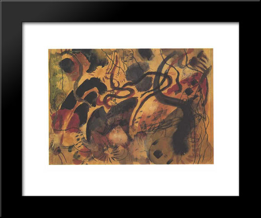 Satire To The Blue Rider 20x24 Black Modern Wood Framed Art Print Poster by Macke, August