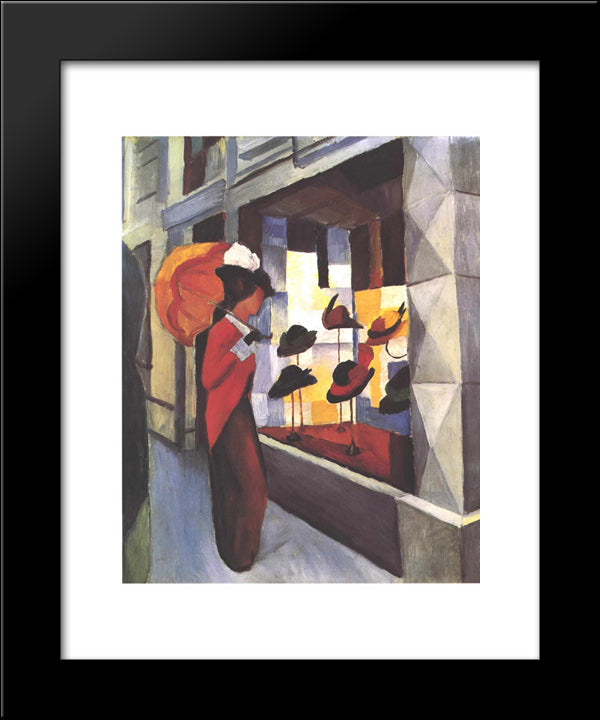 The Hat Shop 20x24 Black Modern Wood Framed Art Print Poster by Macke, August