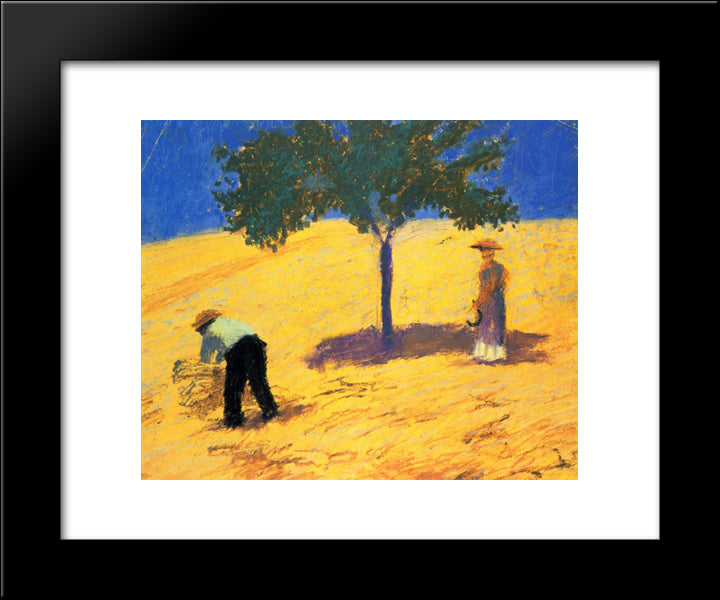 Tree In The Cornfield 20x24 Black Modern Wood Framed Art Print Poster by Macke, August
