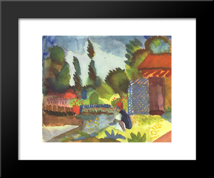 Tunis Landscape With A Sedentary Arabs 20x24 Black Modern Wood Framed Art Print Poster by Macke, August