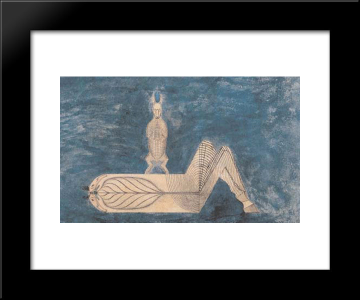 World Axis With Hare 20x24 Black Modern Wood Framed Art Print Poster by Natterer, August