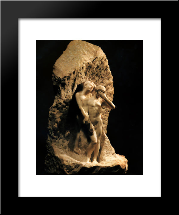 Adam And Eve Expelled From Paradise 20x24 Black Modern Wood Framed Art Print Poster by Rodin, Auguste