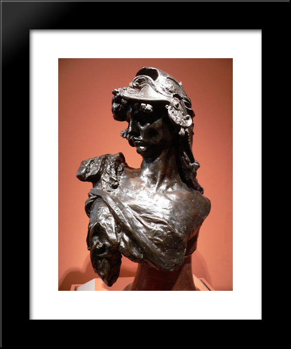 Bellona 20x24 Black Modern Wood Framed Art Print Poster by Rodin, Auguste