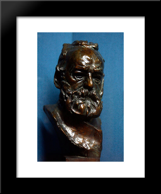 Bust Of Victor Hugo 20x24 Black Modern Wood Framed Art Print Poster by Rodin, Auguste