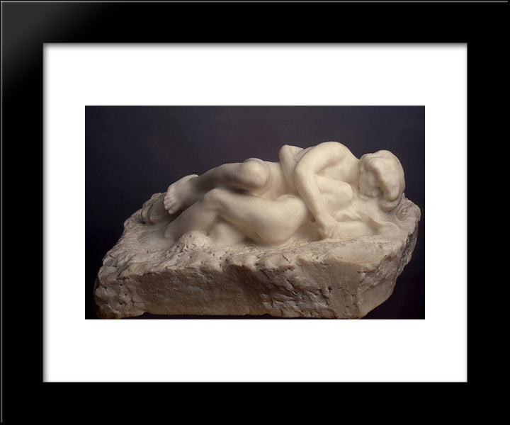 Cupid And Psyche 20x24 Black Modern Wood Framed Art Print Poster by Rodin, Auguste