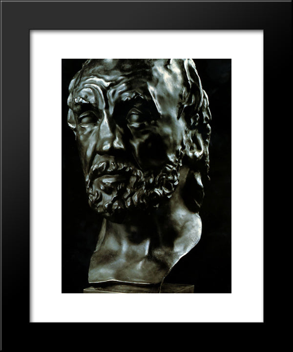 Man With A Broken Nose 20x24 Black Modern Wood Framed Art Print Poster by Rodin, Auguste