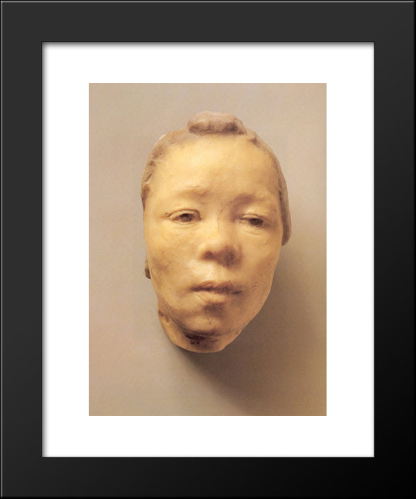 Mask Of Hanako, The Japanese Actress 20x24 Black Modern Wood Framed Art Print Poster by Rodin, Auguste