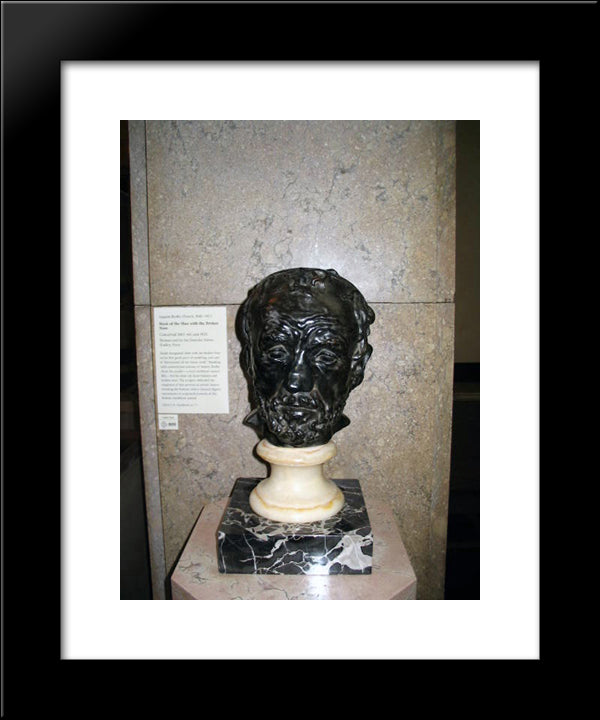 Old Man'S Face 20x24 Black Modern Wood Framed Art Print Poster by Rodin, Auguste