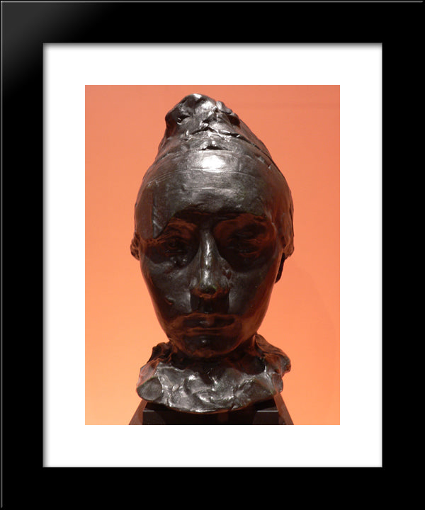 Portrait Of Camille Claudel With A Bonnet 20x24 Black Modern Wood Framed Art Print Poster by Rodin, Auguste