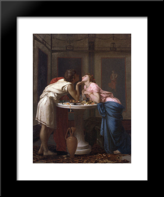 A Classical Courtship 20x24 Black Modern Wood Framed Art Print Poster by Toulmouche, Auguste