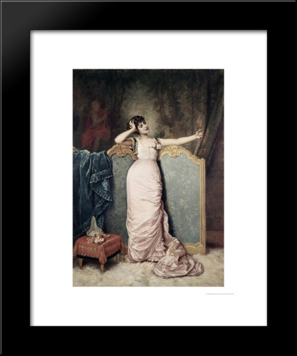 Admiring Herself 20x24 Black Modern Wood Framed Art Print Poster by Toulmouche, Auguste