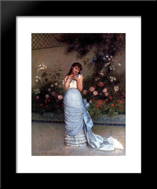 An Elegant Beauty 20x24 Black Modern Wood Framed Art Print Poster by Toulmouche, Auguste