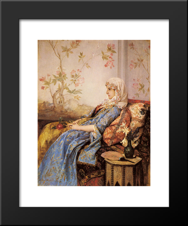 An Exotic Beauty In An Interior 20x24 Black Modern Wood Framed Art Print Poster by Toulmouche, Auguste