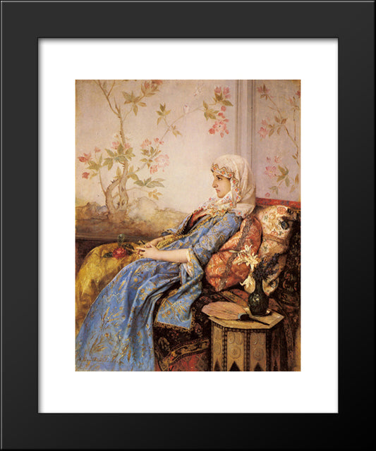 An Exotic Beauty In An Interior 20x24 Black Modern Wood Framed Art Print Poster by Toulmouche, Auguste