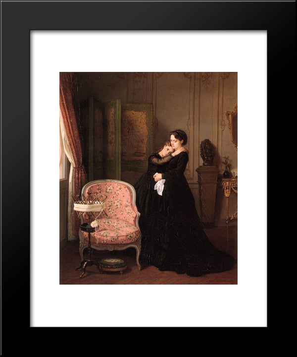 Consolation 20x24 Black Modern Wood Framed Art Print Poster by Toulmouche, Auguste