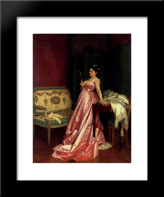 The Admiring Glance 20x24 Black Modern Wood Framed Art Print Poster by Toulmouche, Auguste