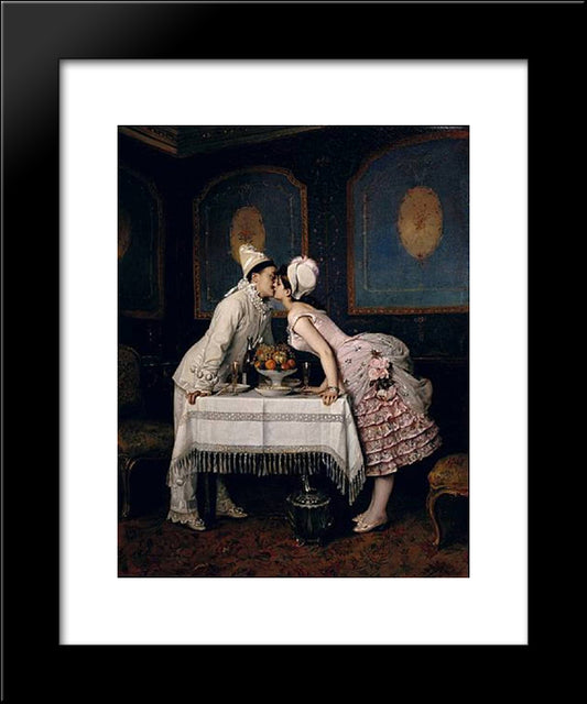 The Kiss 20x24 Black Modern Wood Framed Art Print Poster by Toulmouche, Auguste