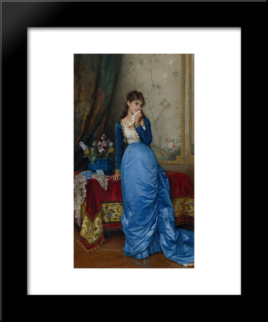 The Letter 20x24 Black Modern Wood Framed Art Print Poster by Toulmouche, Auguste