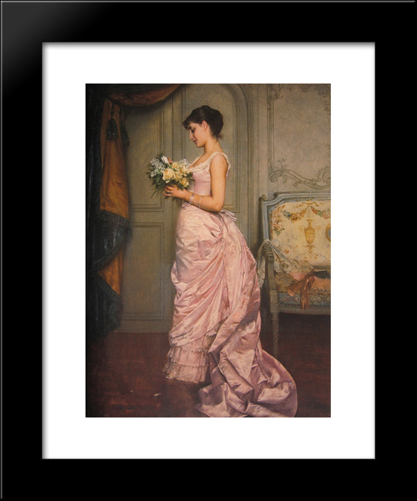 The Ticket 20x24 Black Modern Wood Framed Art Print Poster by Toulmouche, Auguste