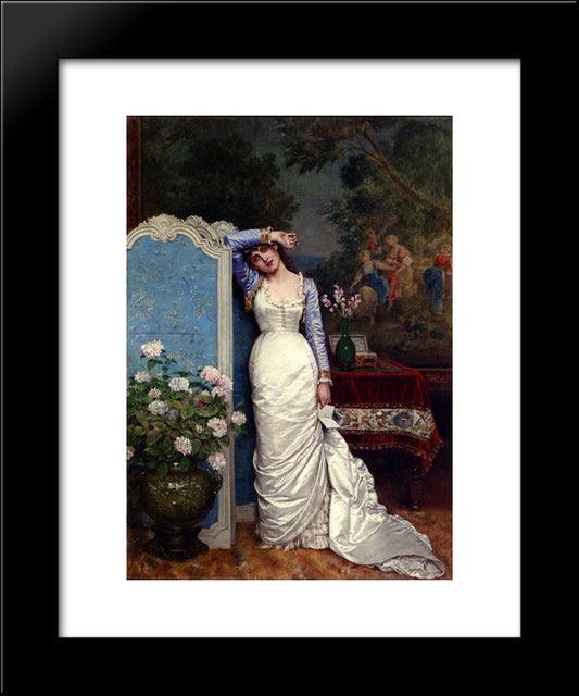 Young Woman In An Interior 20x24 Black Modern Wood Framed Art Print Poster by Toulmouche, Auguste