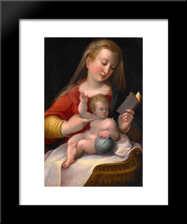 Madonna And Child 20x24 Black Modern Wood Framed Art Print Poster by Longhi, Barbara