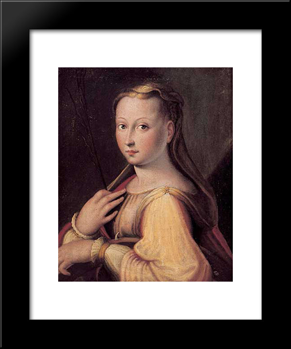 Saint Catherine Of Alexandria (Presumed Self-Portrait) 20x24 Black Modern Wood Framed Art Print Poster by Longhi, Barbara