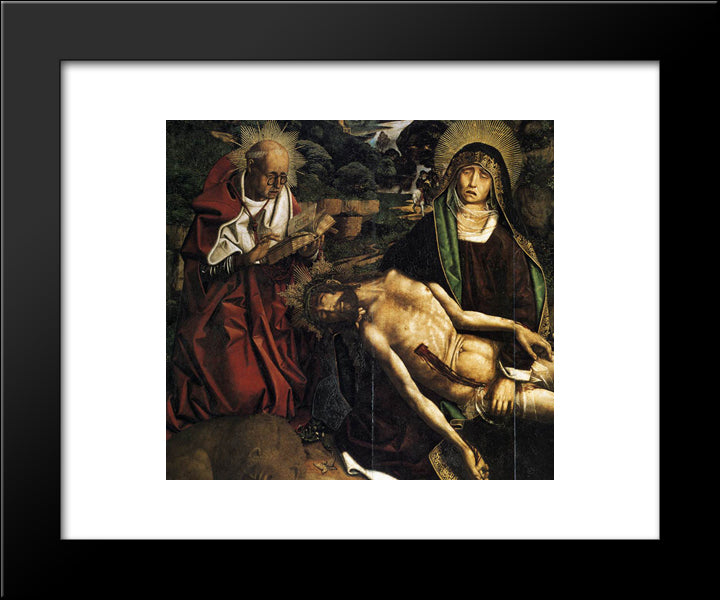 Pieta Of Canon Luis Despla (Detail) 20x24 Black Modern Wood Framed Art Print Poster by Bermejo, Bartolome