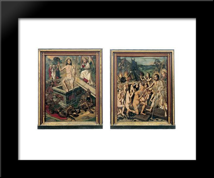 Resurrection And Descent Of Christ To Limbo 20x24 Black Modern Wood Framed Art Print Poster by Bermejo, Bartolome