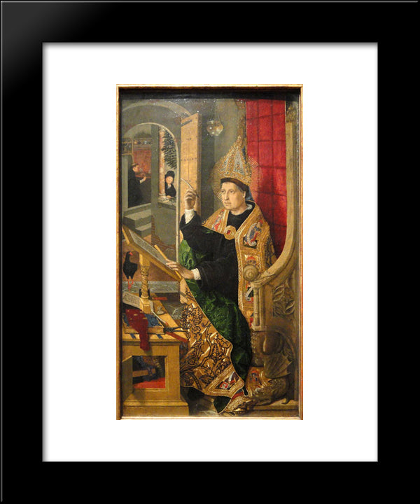 Saint Augustine 20x24 Black Modern Wood Framed Art Print Poster by Bermejo, Bartolome