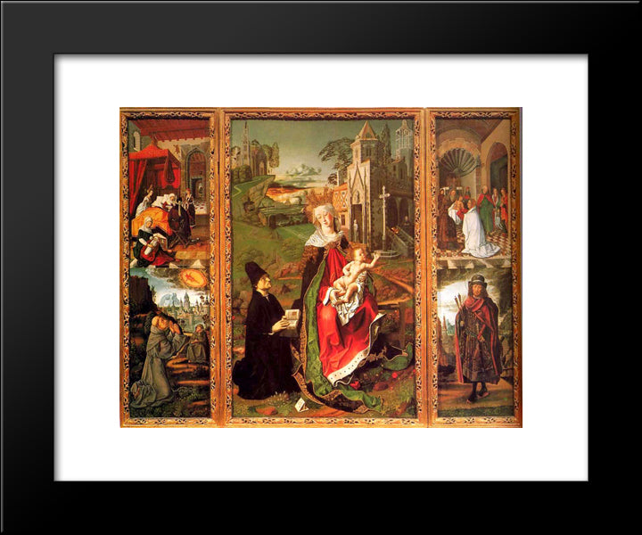 Saint Sebastian 20x24 Black Modern Wood Framed Art Print Poster by Bermejo, Bartolome