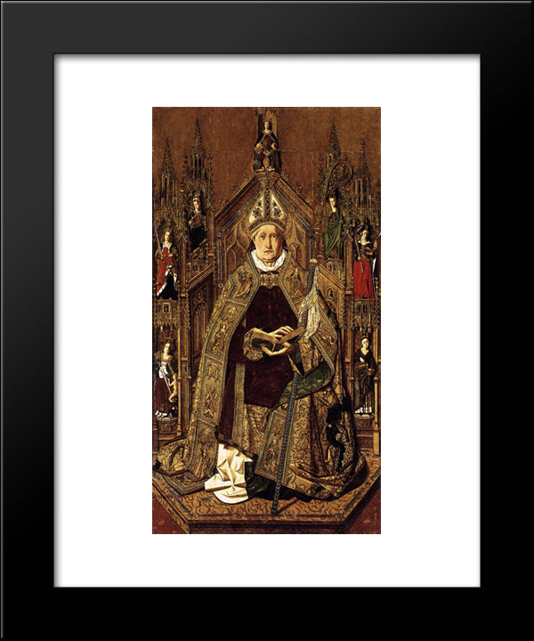 St Dominic Enthroned In Glory 20x24 Black Modern Wood Framed Art Print Poster by Bermejo, Bartolome