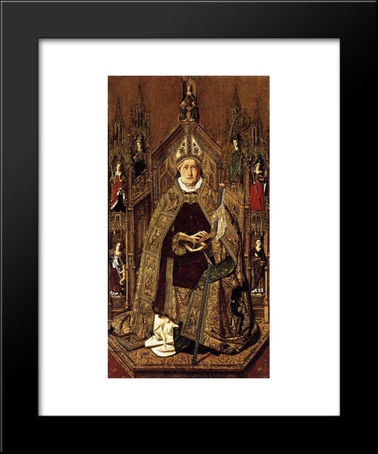 St Dominic Enthroned In Glory 20x24 Black Modern Wood Framed Art Print Poster by Bermejo, Bartolome