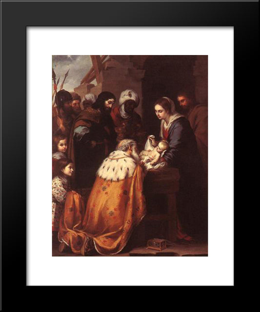 Adoration Of The Magi 20x24 Black Modern Wood Framed Art Print Poster by Murillo, Bartolome Esteban