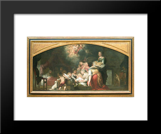 Birth Of The Virgin 20x24 Black Modern Wood Framed Art Print Poster by Murillo, Bartolome Esteban