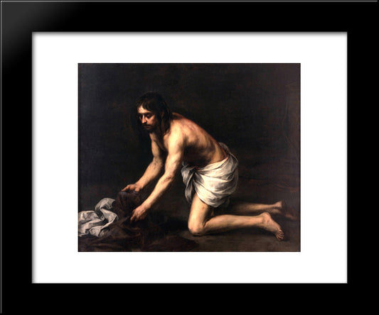 Christ After The Flagellation 20x24 Black Modern Wood Framed Art Print Poster by Murillo, Bartolome Esteban