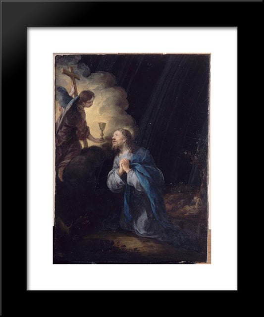 Christ In The Garden Of Olives 20x24 Black Modern Wood Framed Art Print Poster by Murillo, Bartolome Esteban