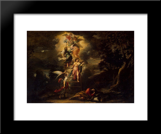 Jacob'S Dream 20x24 Black Modern Wood Framed Art Print Poster by Murillo, Bartolome Esteban