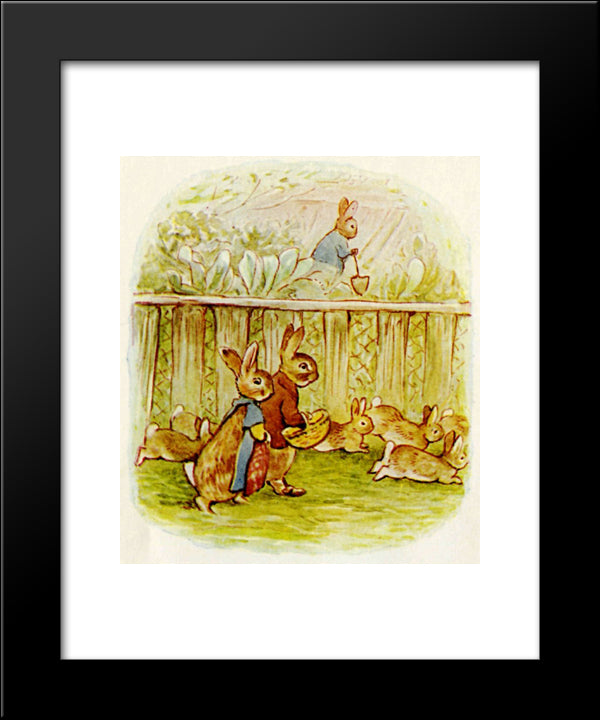 Benjamin And Flopsy Bunny 20x24 Black Modern Wood Framed Art Print Poster by Potter, Beatrix