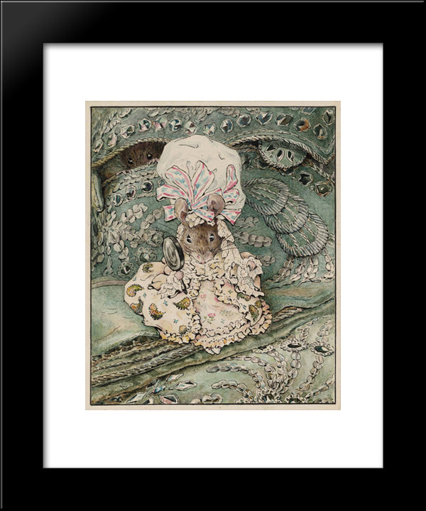 Lady Mouse In Mob Cap 20x24 Black Modern Wood Framed Art Print Poster by Potter, Beatrix