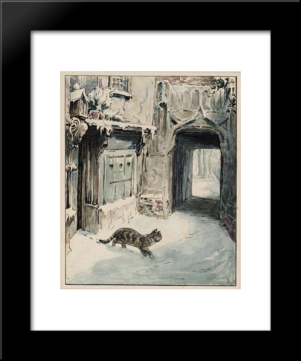 Simpkin Goes Out 20x24 Black Modern Wood Framed Art Print Poster by Potter, Beatrix
