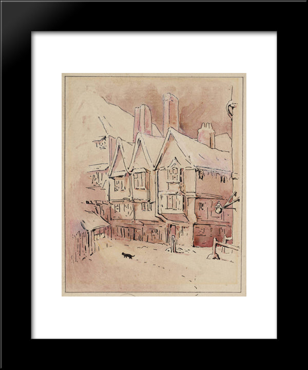 Simpkin Hears The Mice 20x24 Black Modern Wood Framed Art Print Poster by Potter, Beatrix