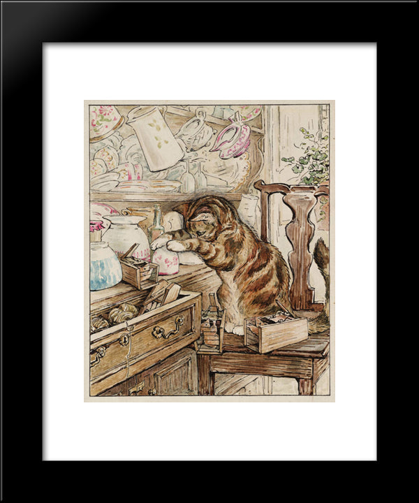 Simpkin Housekeeping 20x24 Black Modern Wood Framed Art Print Poster by Potter, Beatrix