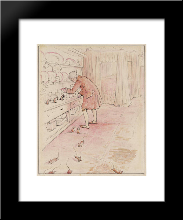 The Mice Escape 20x24 Black Modern Wood Framed Art Print Poster by Potter, Beatrix