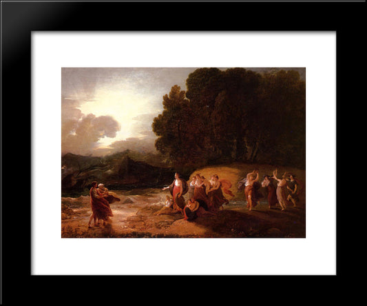 Calypso'S Reception Of Telemachus And Me 20x24 Black Modern Wood Framed Art Print Poster by West, Benjamin