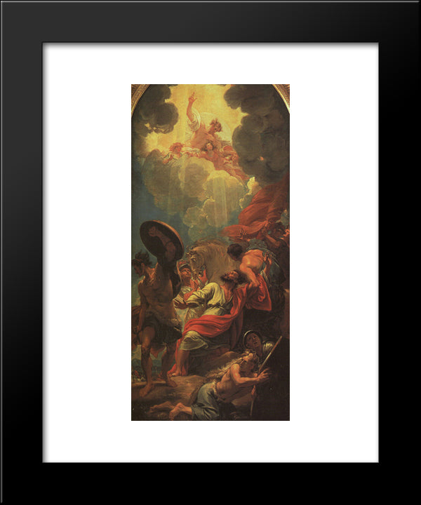 Central Panel Of A Triptych (Study For A Window At St. Paul'S Church, Birmingham) 20x24 Black Modern Wood Framed Art Print Poster by West, Benjamin