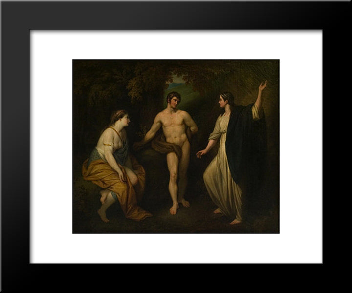 Choice Of Hercules Between Virtue And Pleasure 20x24 Black Modern Wood Framed Art Print Poster by West, Benjamin