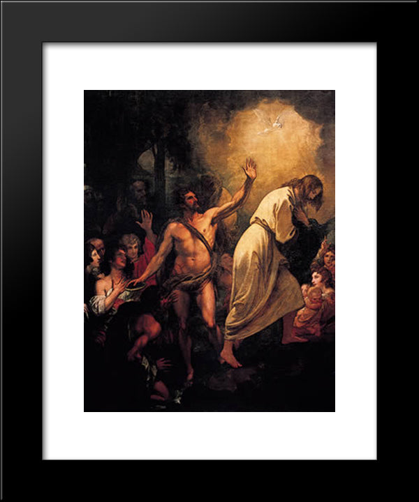 Christ Coming Up Out Of The Jordan 20x24 Black Modern Wood Framed Art Print Poster by West, Benjamin